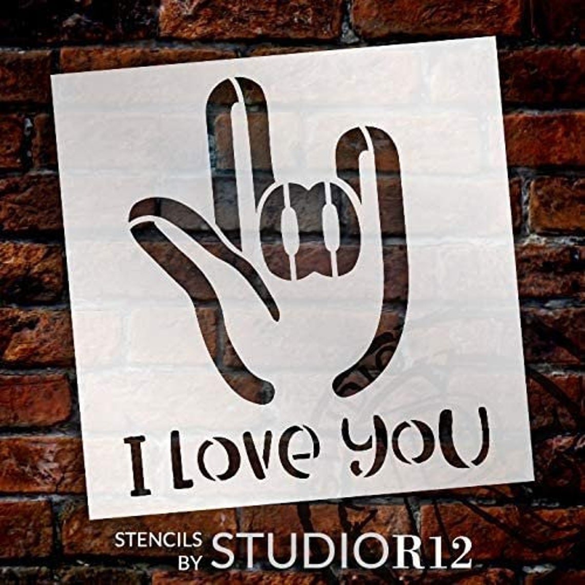 I Love You Sign Language Stencil by Studior12 DIY ASL Family Etsy