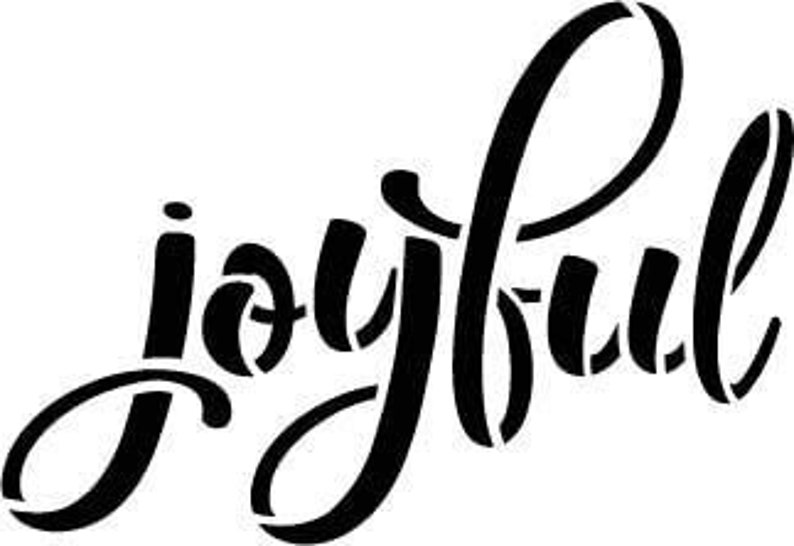 Joyful Cursive Script Stencil by Studior12 DIY Inspiration - Etsy