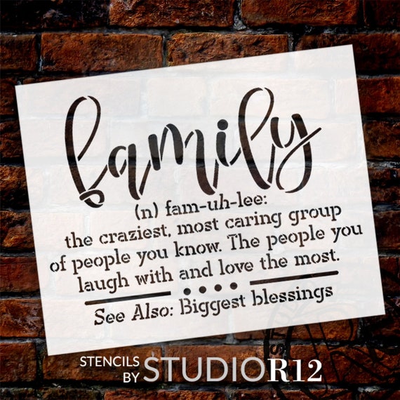 Family Definition Stencil by Studior12 Craft DIY Love Laugh Etsy