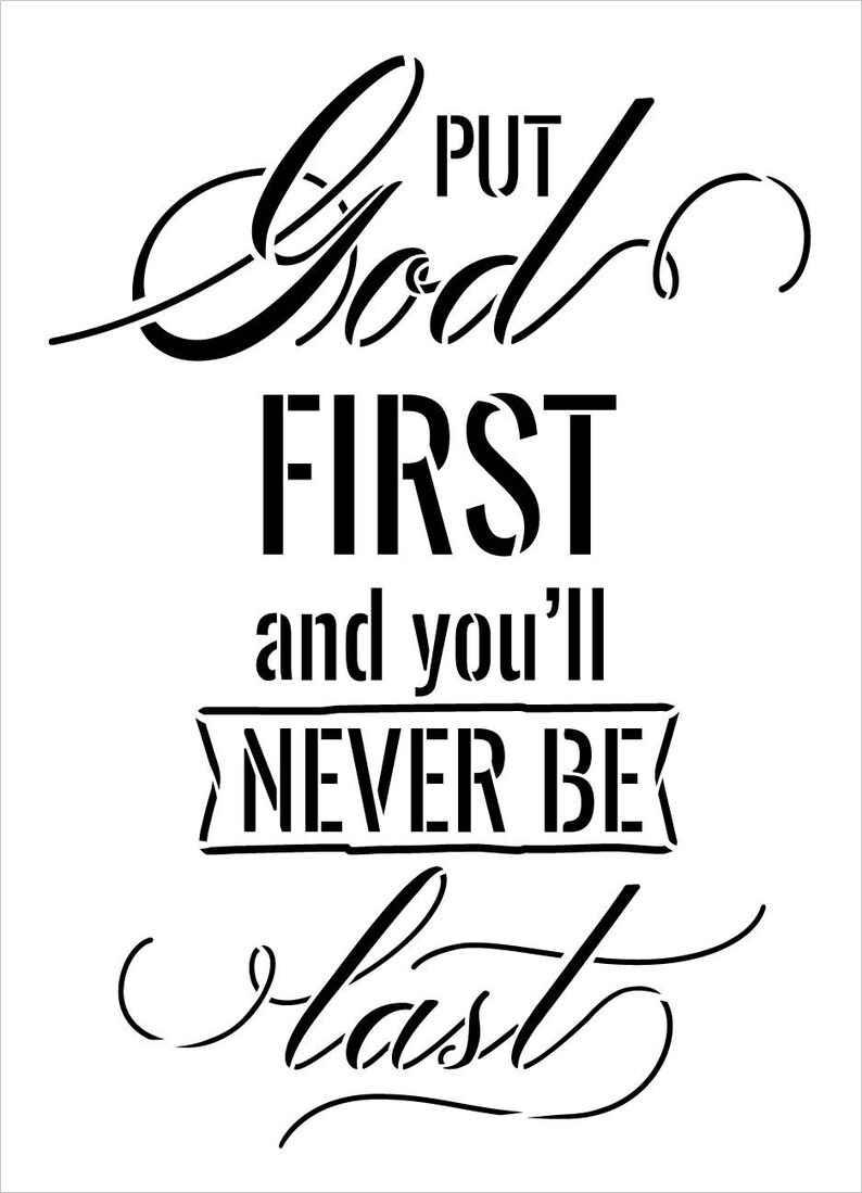 Put God First Stencil by Studior12 DIY Farmhouse Faith Home | Etsy