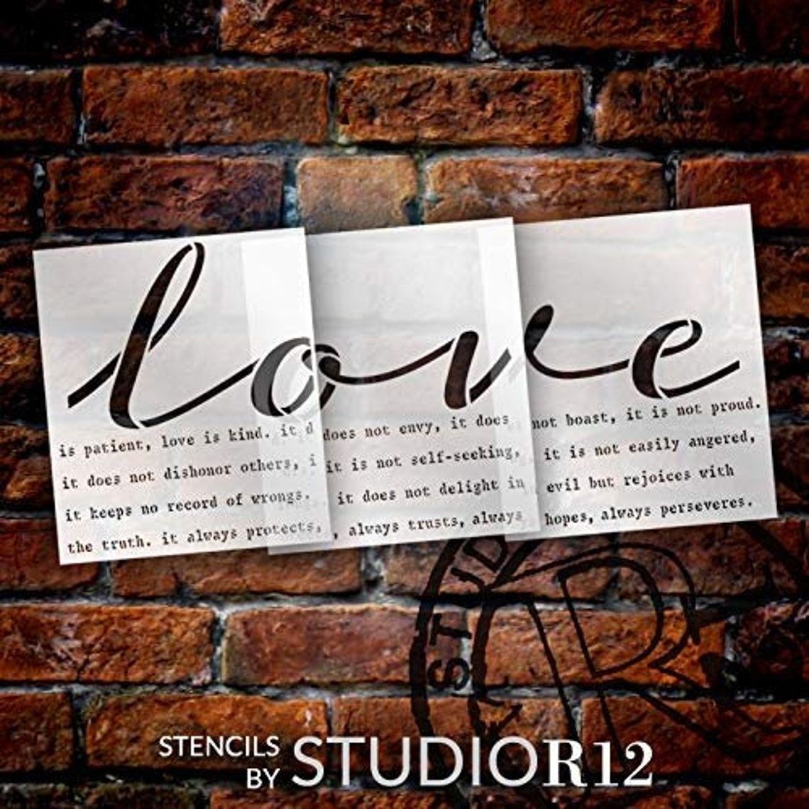 Love is Patient Jumbo 3-part Stencil by Studior12 DIY - Etsy