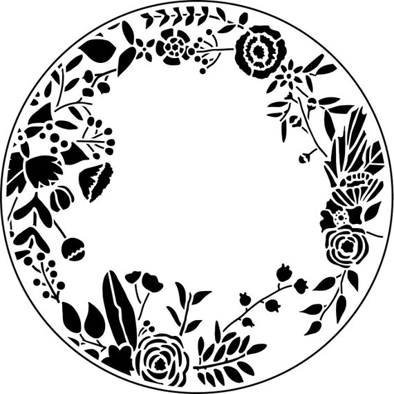 Circle Flower Motif Embossing 12 x 12 Stencil