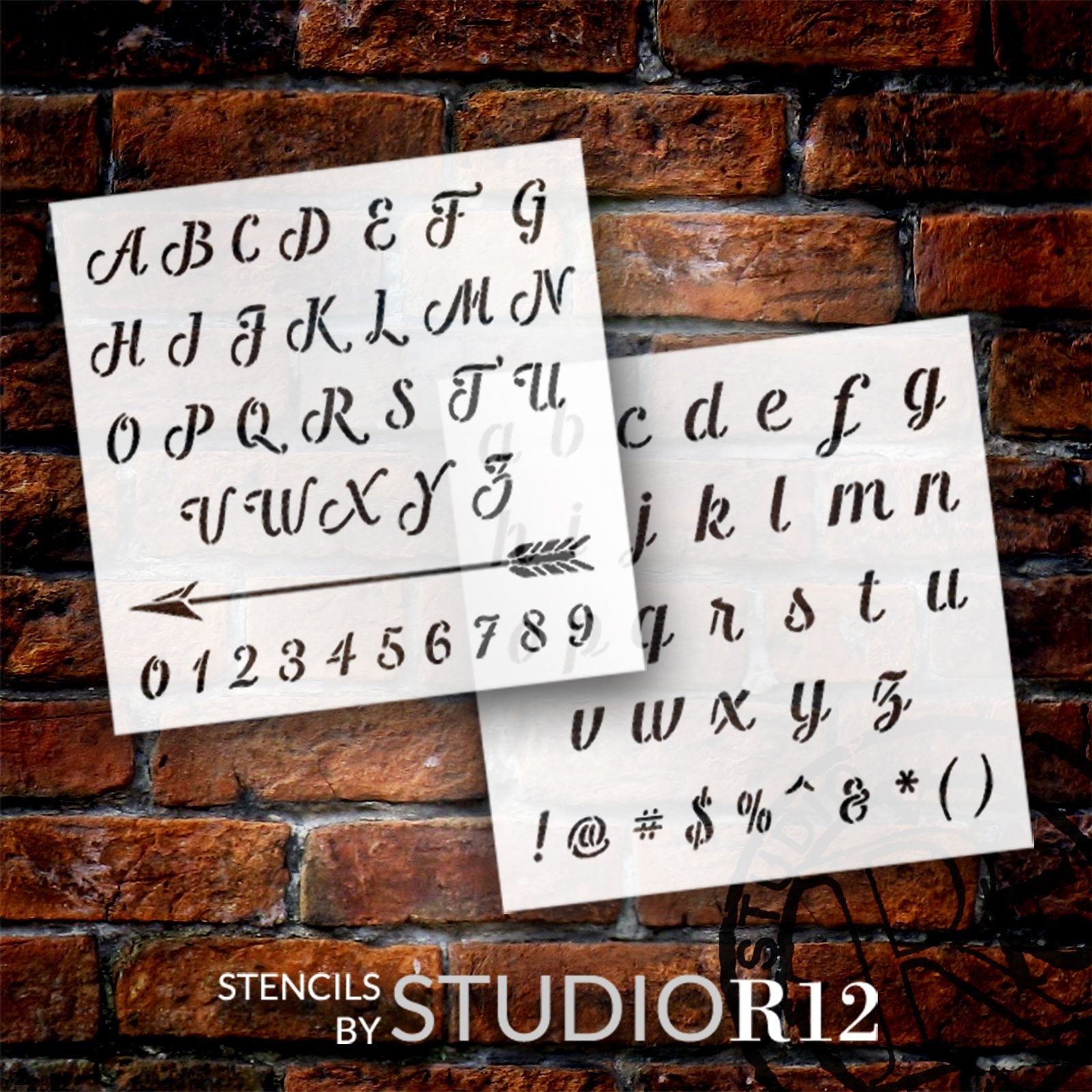 Script Cursive Custom Stencils - Stencil Letters Org