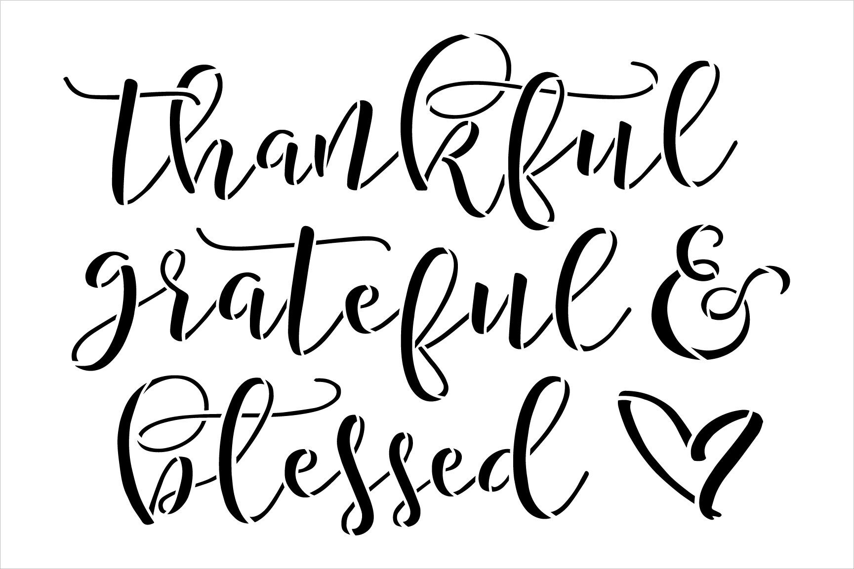 Thankful Grateful Blessed Stencil by StudioR12 Craft DIY | Etsy
