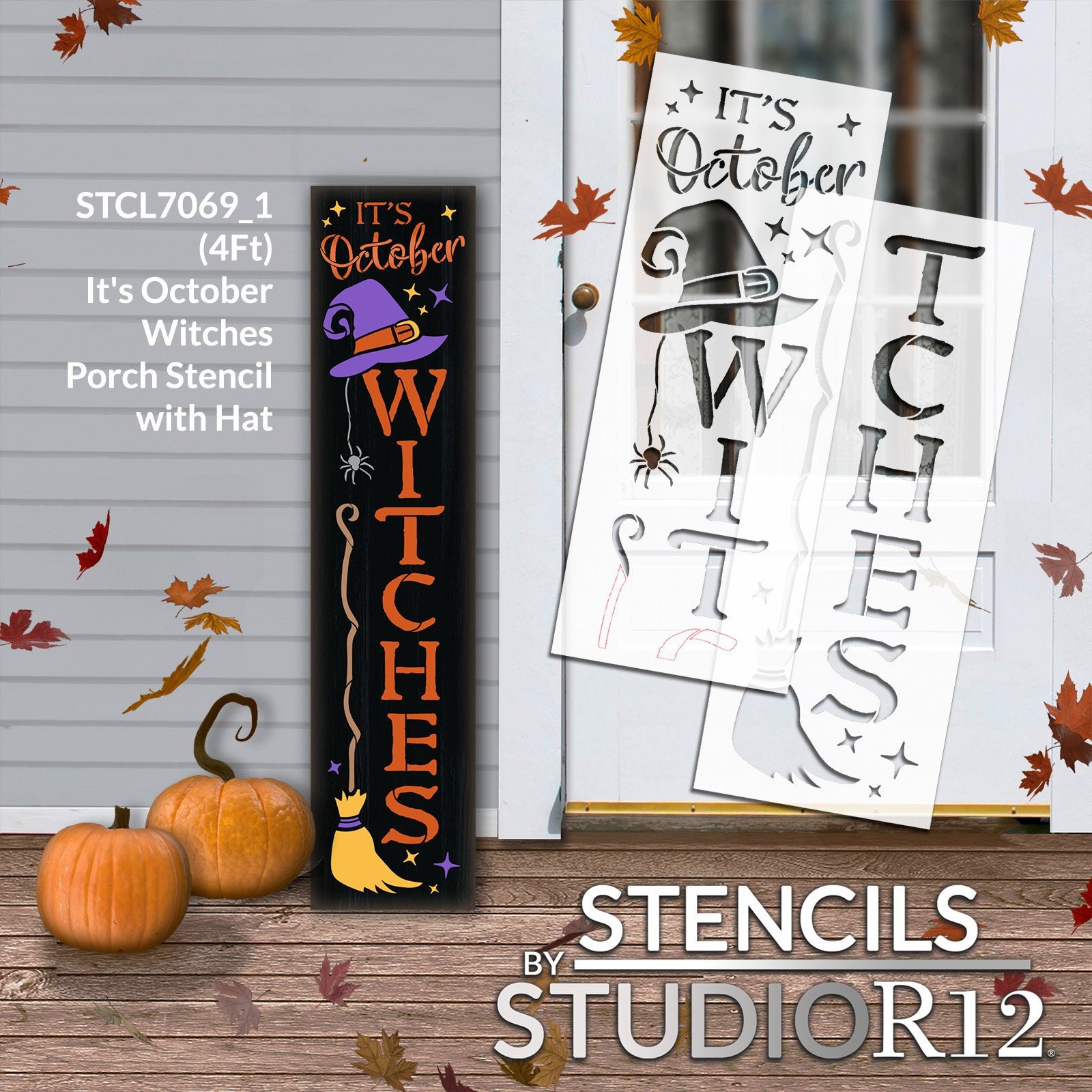 Farmhouse Chalkboard Calendar & Monogram 3-Part Stencil Set by StudioR12 DIY Home & Kitchen Decor Craft & Paint Wood Signs Size 16 x 24 inch