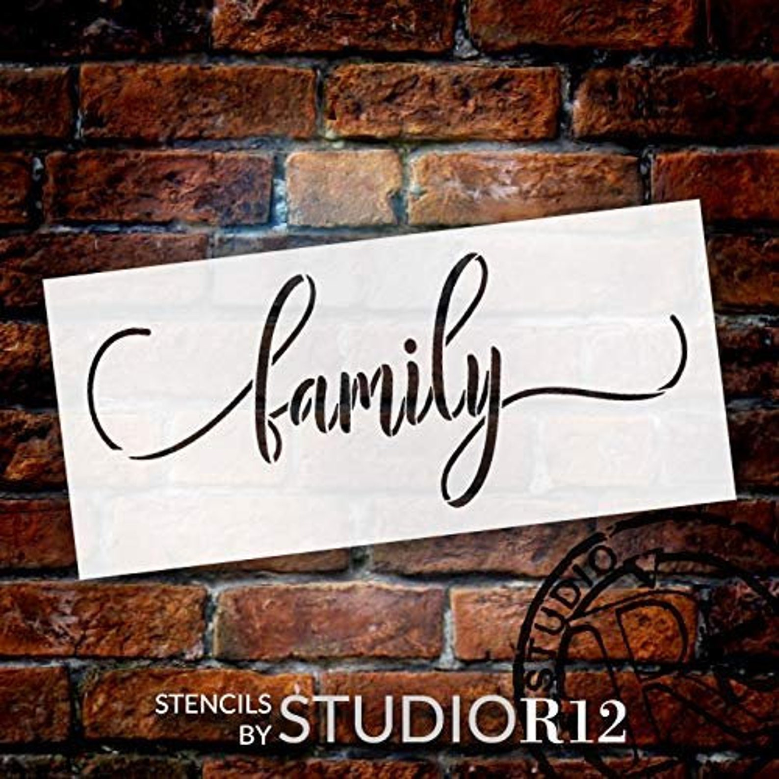 Family Script Stencil by Studior12 DIY Modern Country - Etsy