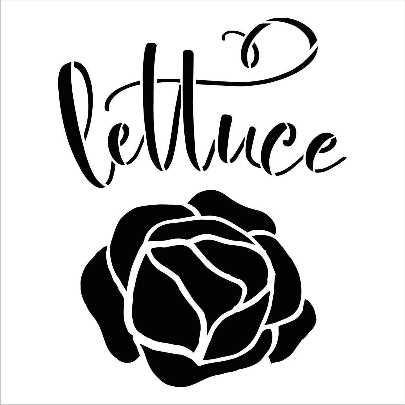 Lettuce Garden Marker Stencil by Studior12 DIY Spring Etsy