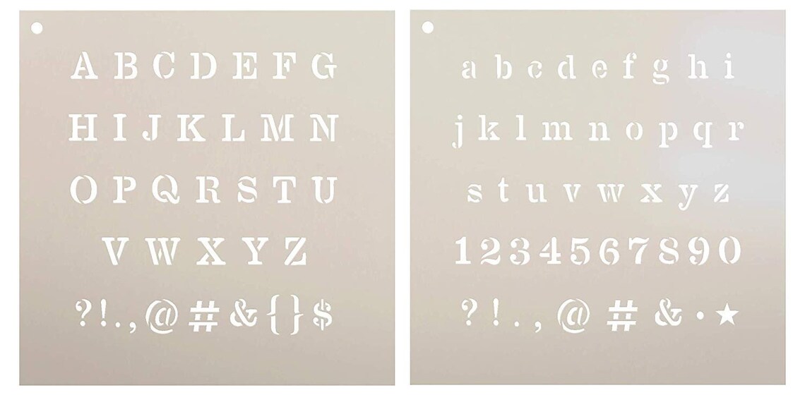 Letter Stencil Upper &amp; Lower Case Lettering 2 Part by | Etsy