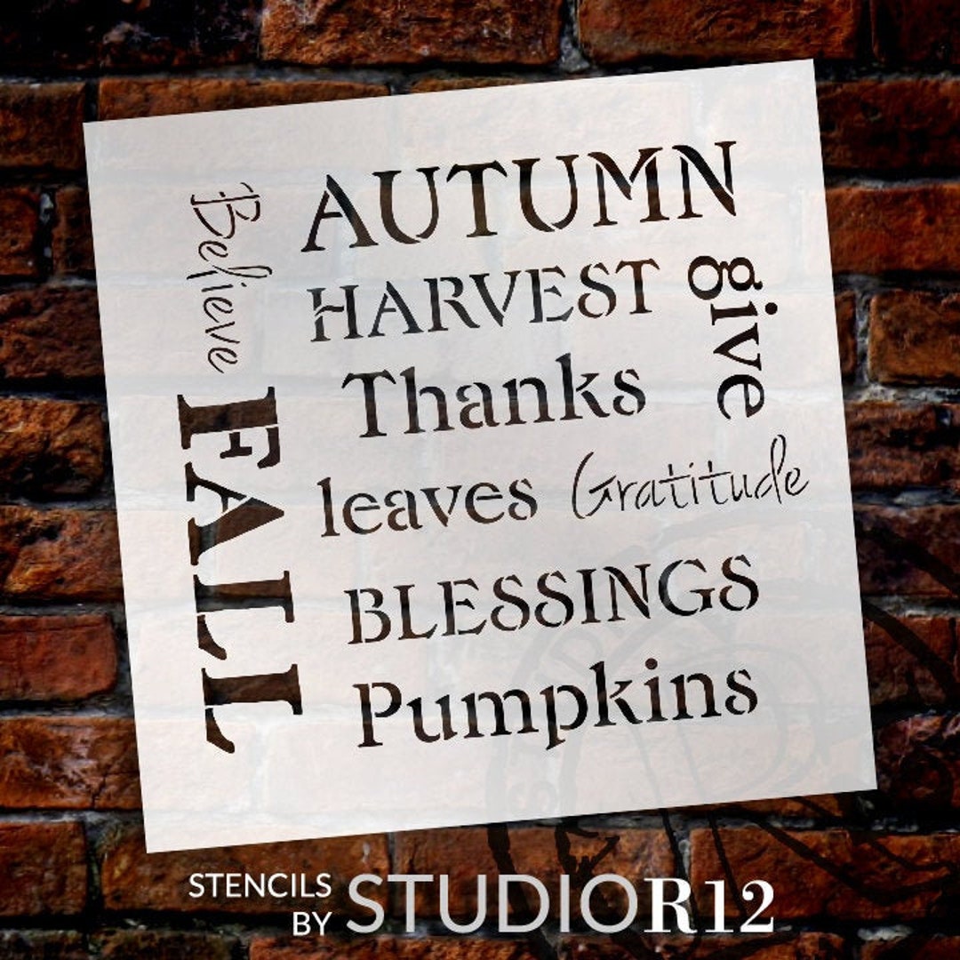 Harvest Expressions Word Art Stencil Select Size STCL732 by Studior12 ...