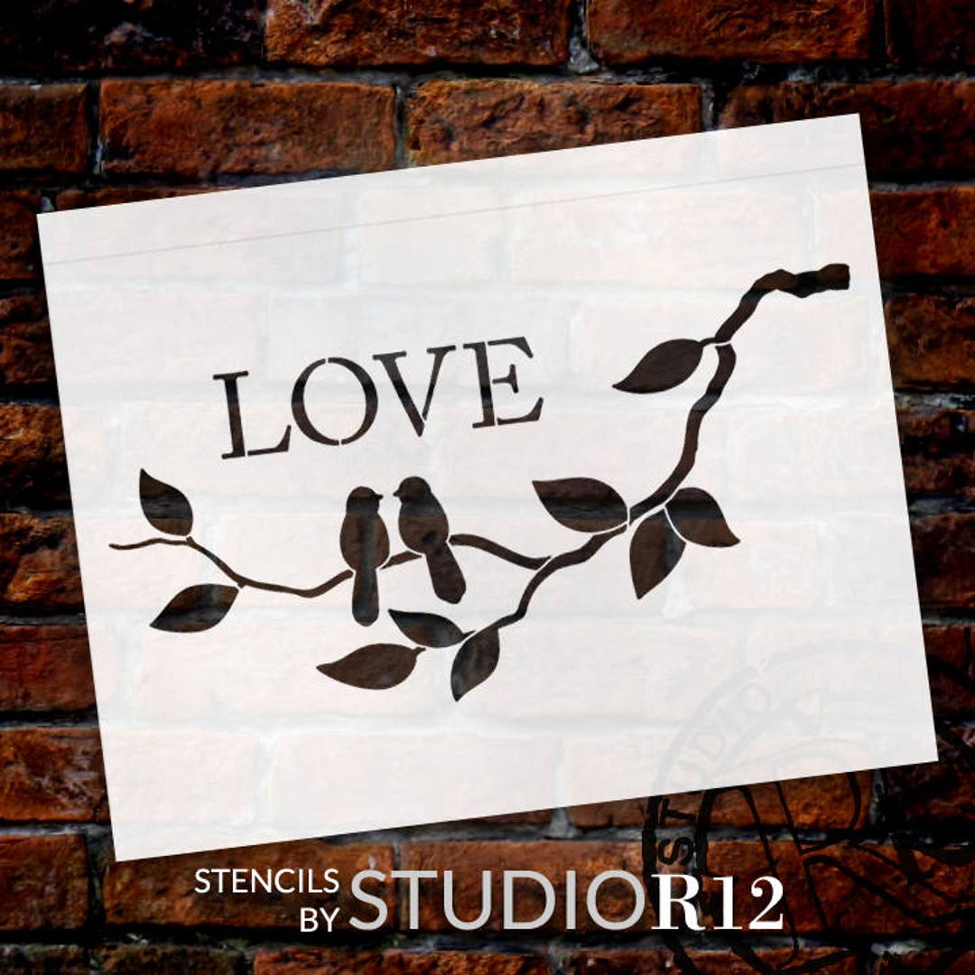 Love Birds Art Stencil Select Size STCL1231 by Studior12 - Etsy