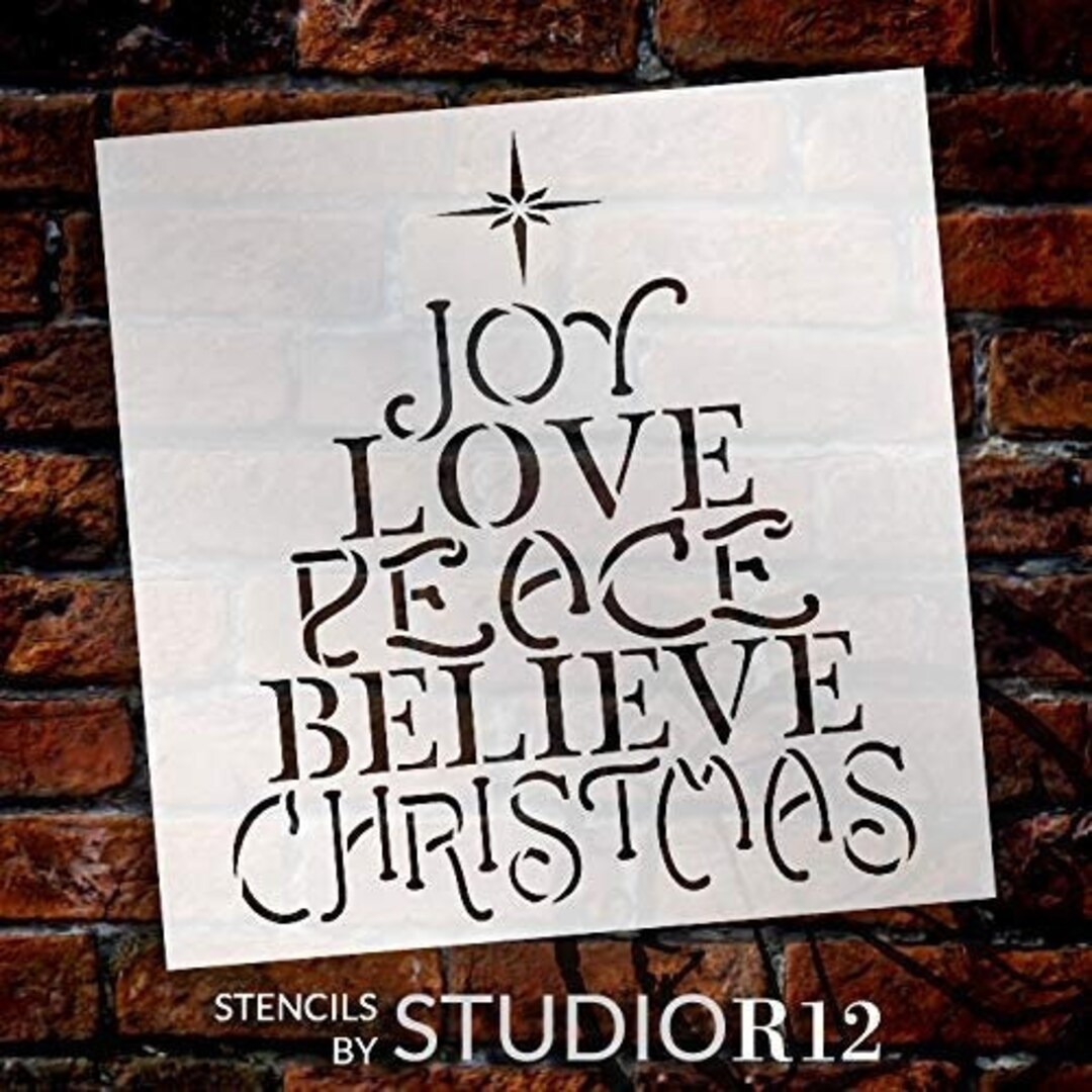 Love Joy Peace Stencil With Star by Studior12 Christmas Fruit of the ...