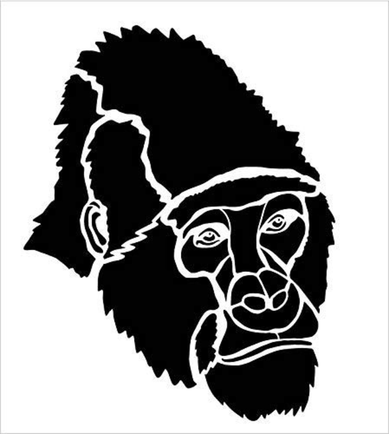 Gorilla Portrait Stencil by Studior12 Zoo Animals Family - Etsy