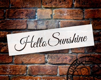 Hello Sunshine -Trendy Script - Word Stencil - Select Size - STCL1188 by StudioR12