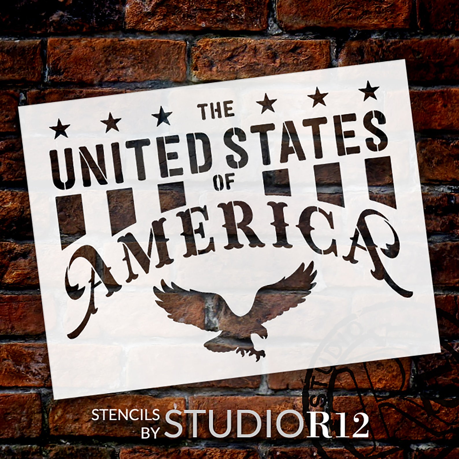 The United States of America Word Art Stencil Select Size Etsy