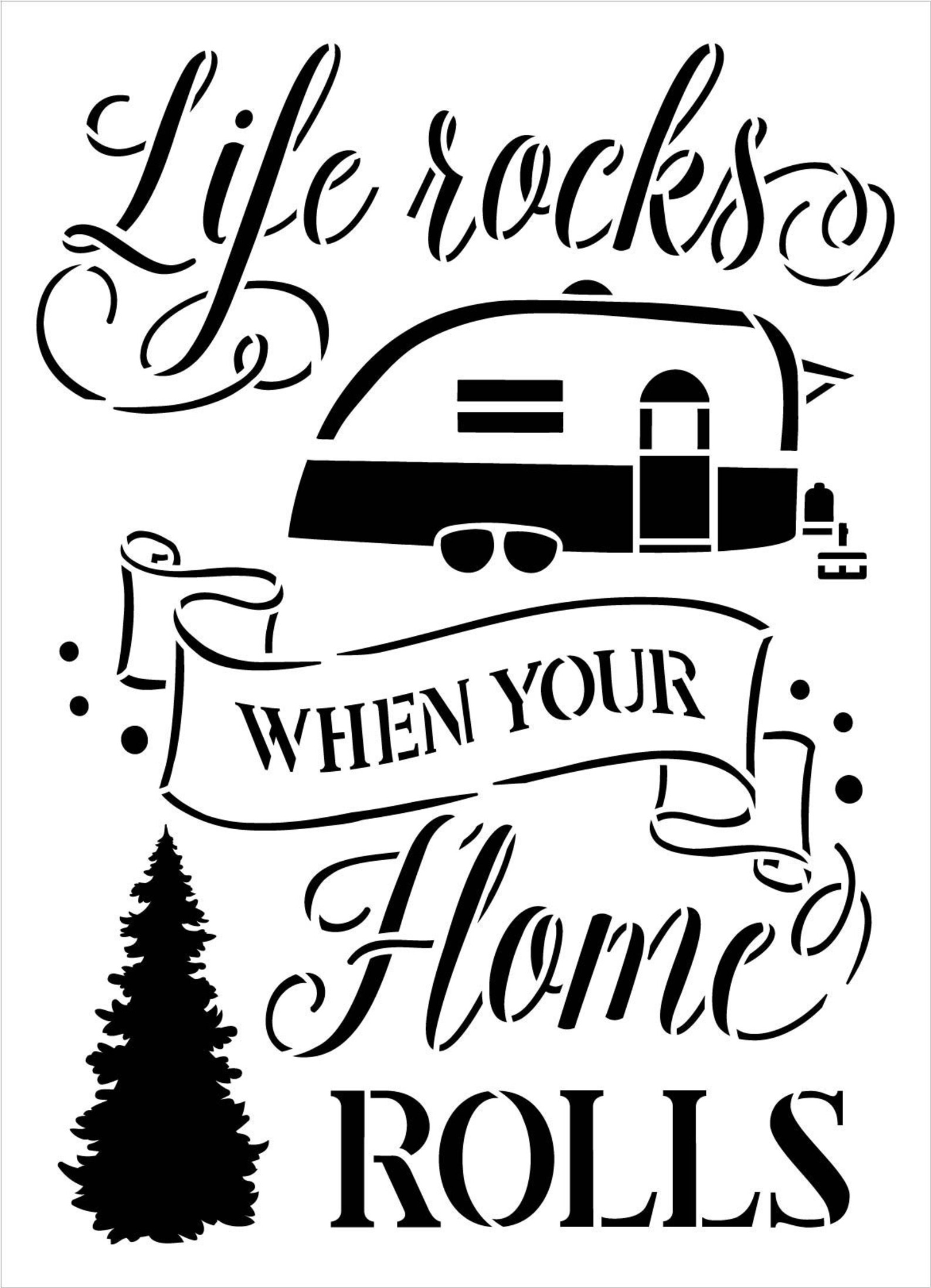 Targa In Metallo Per Camper E Casa 'Life Rocks When Your Home Rolls', 30x19 Cm, Decorazione Esterna - 3