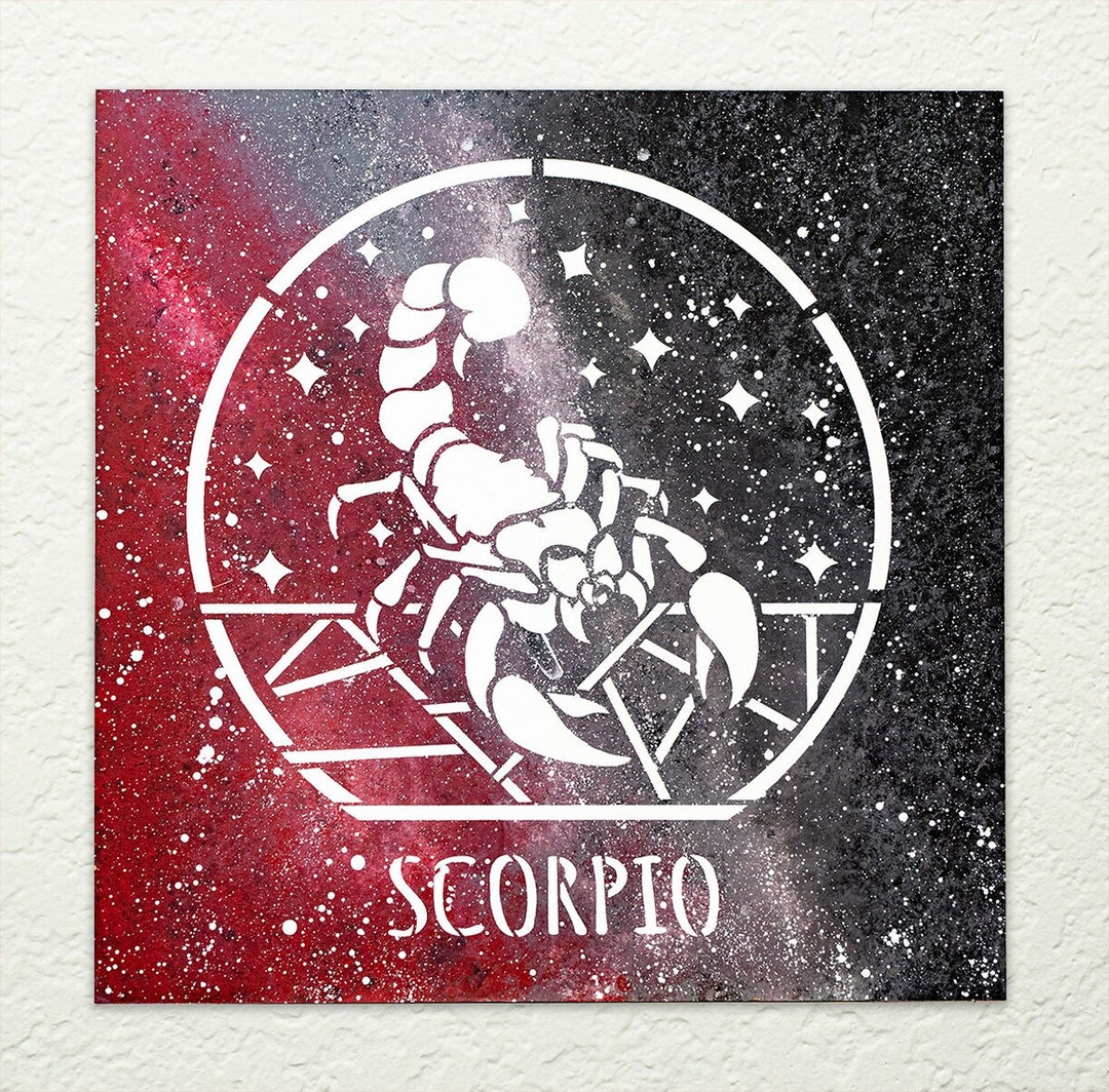 Scorpio Zodiac Stencil by Studior12 DIY Star Sign Celestial - Etsy