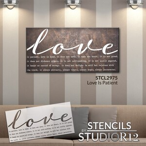 Love is Patient Jumbo 3-part Stencil by Studior12 DIY Wedding &amp; Faith ...
