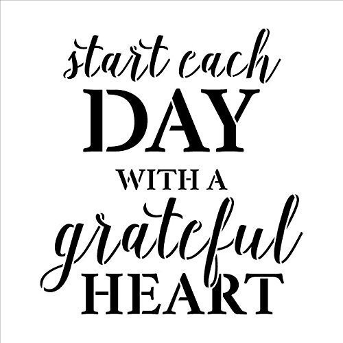 Start Each Day With A Grateful Heart Stencil by Studior12 | Etsy