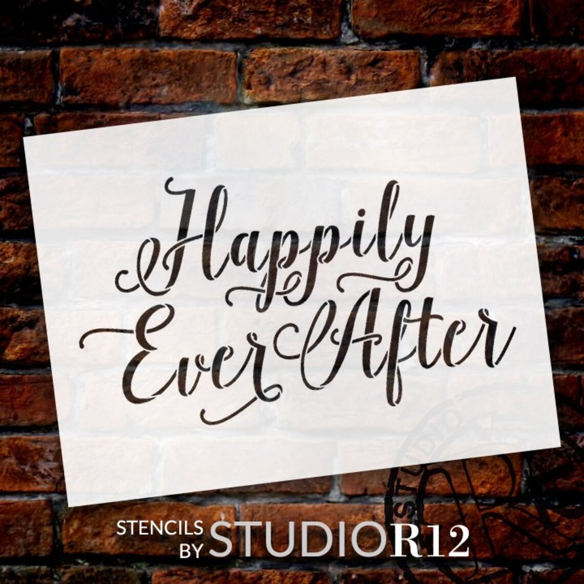Happily Ever After Stencil by Studior12 Hand Drawn Script - Etsy