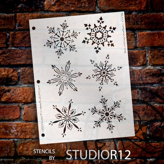 Fancy Snowflake Stencil by StudioR12 - Reusable, Art, Christmas, Holiday,  Santa, Painting,Window, Mixed Media, Chalk- 8 X 10 - STCL162_1