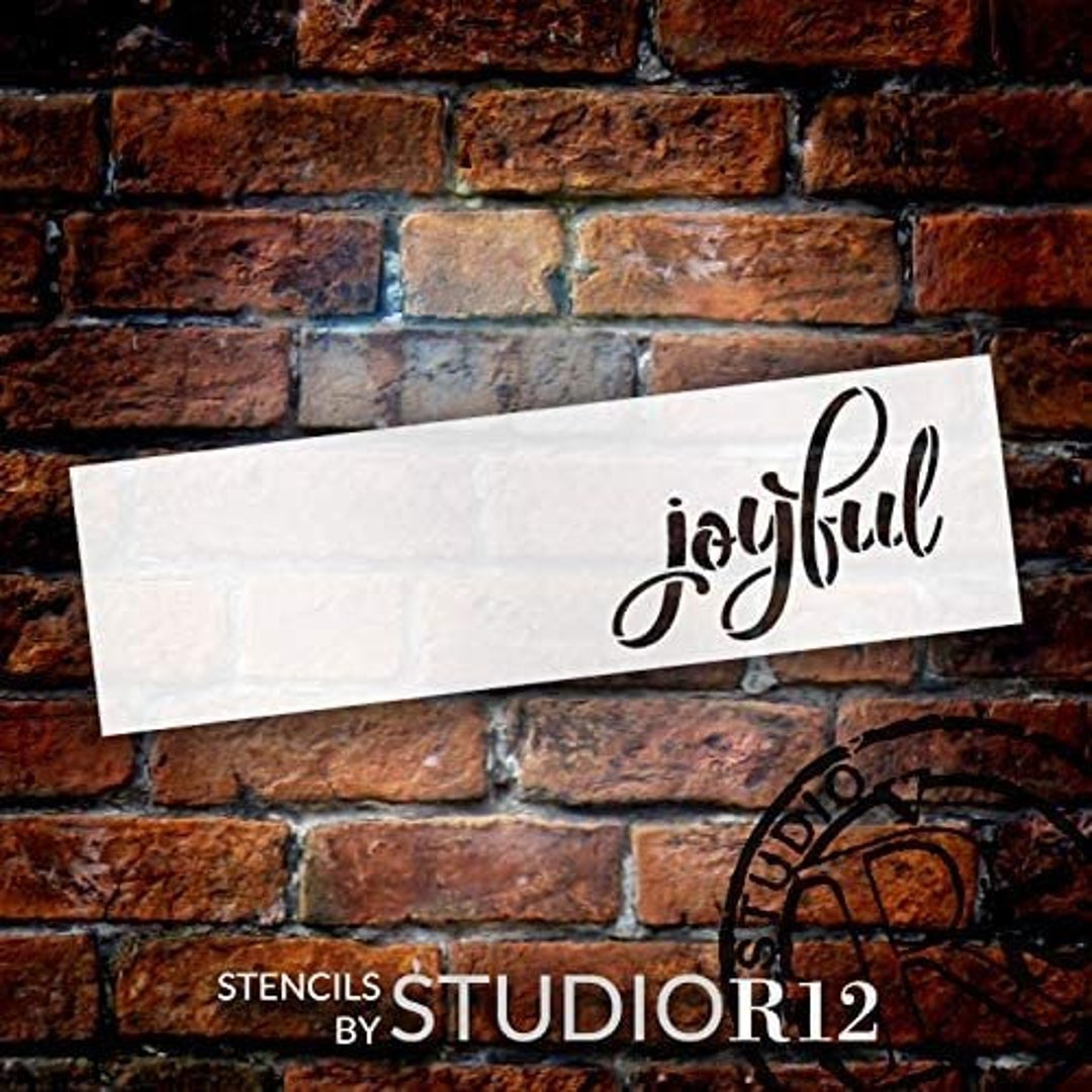 Joyful Cursive Script Stencil by Studior12 DIY Inspiration - Etsy