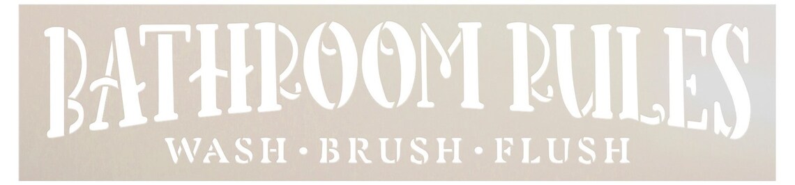 Bathroom Rules Stencil by Studior12 Craft DIY Jumbo - Etsy