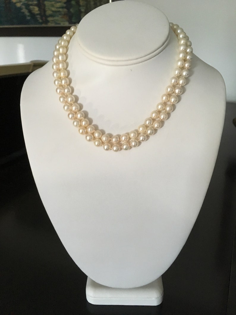 MAJORICA Double Strand Pearls Exquisite 14K Gold Clasp with Etsy