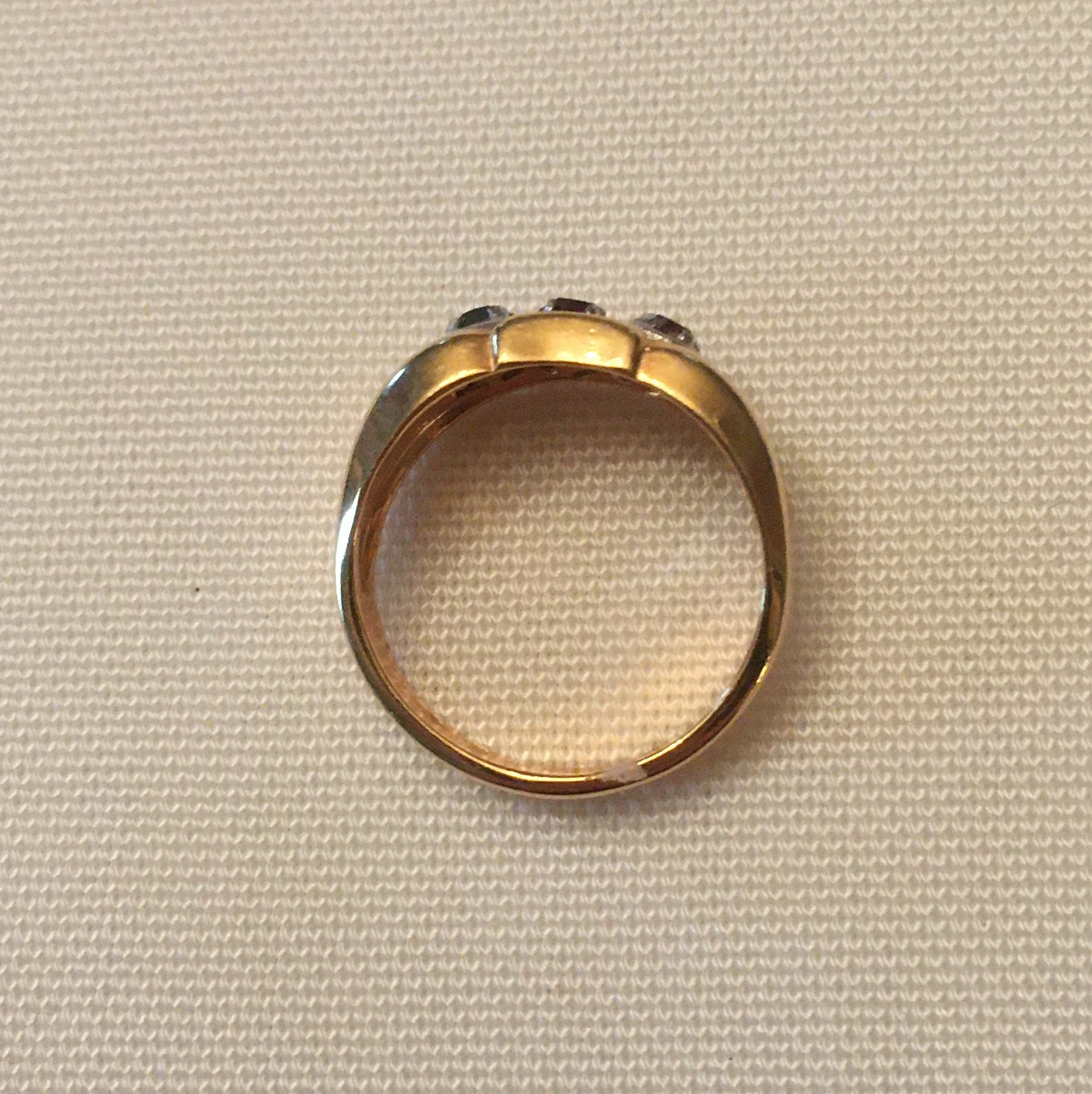 Vintage Three Stone Mother's Ring 18K H. G. E. Size 7 - Etsy