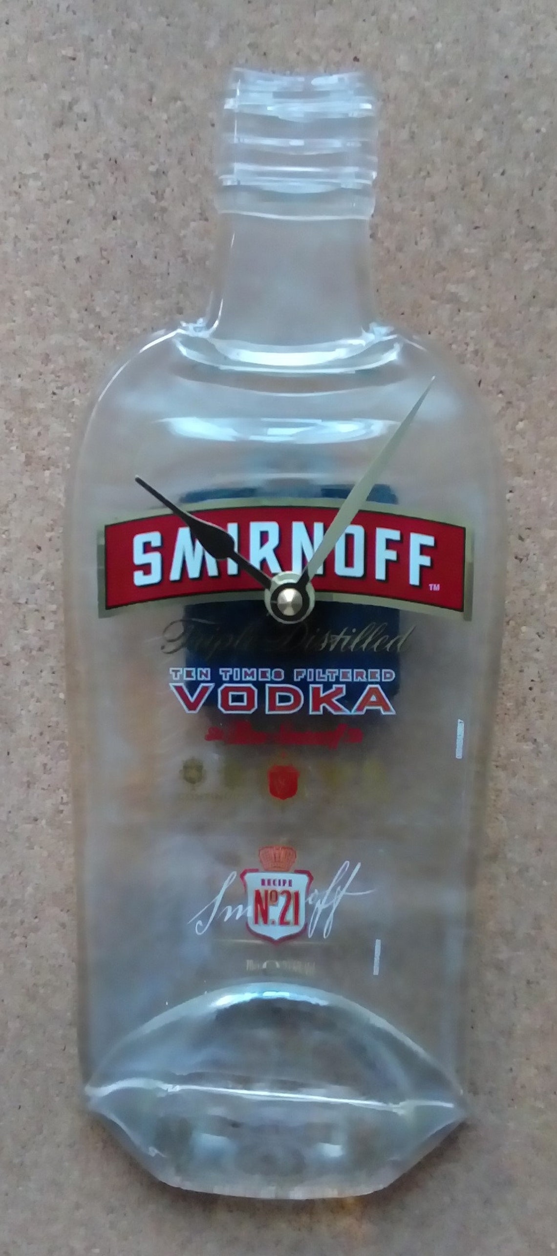 Smirnoff and Other Flattened Vodka Bottle Clocks Etsy