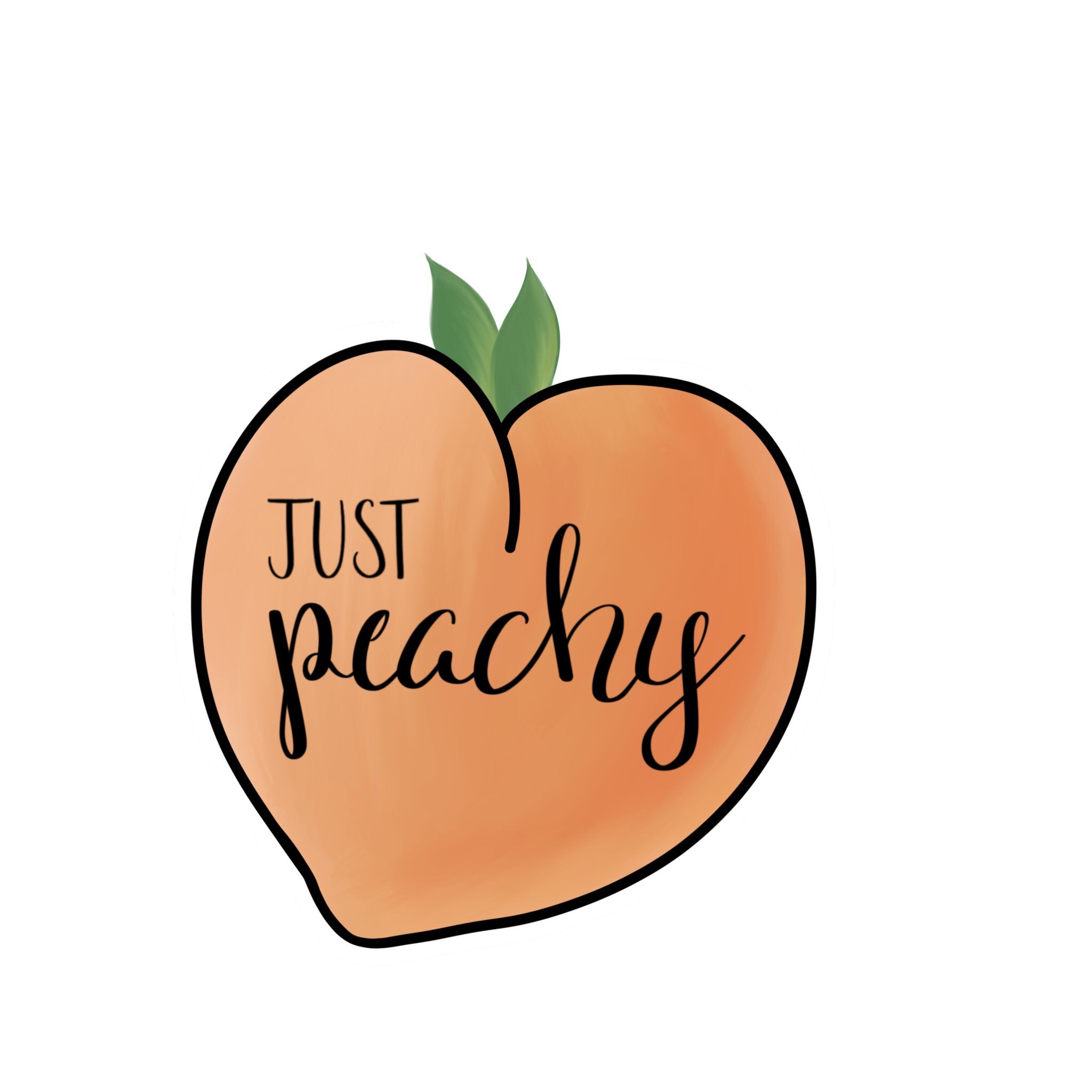 Just Peachy // Sticker design .png file for cricut DIGITAL | Etsy