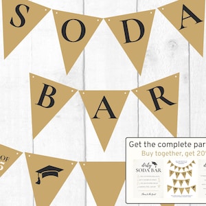 Dirty Soda Bar Sign – Graduation Theme - Digital Download - Class of 2025 - DIY Printable Banner