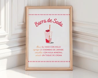 Bord Italiaans frisdrankbar - Klassiek thema - Bundel tags en tenten - Instant digitale download - SPAANS - pdf's