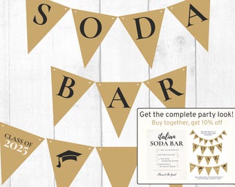 Italian Soda Bar Sign - Graduation Theme - Digital Download - Classy - Class of 2026 - Party Signs - DIY Banner - PDFs