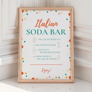 Italian Soda Bar Sign - Summer Theme - Digital Download - Festive