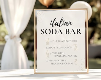 Letrero de soda italiana - Tema elegante - Descarga digital - PDF
