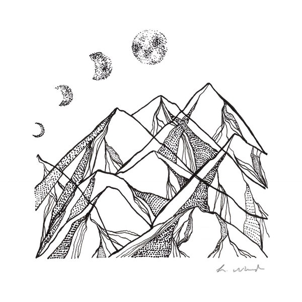 Moons Journey Over the Mountain