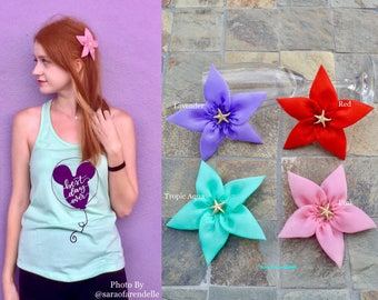 1 Ariel Inspired Hair Bow, Little Mermaid Hair Bow, Ariel Hair Bow, Mermaid Starfish, Ariel Flower,Ariel Hair Clip,Little Mermaid Hair Clip,