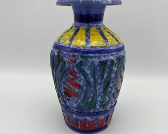 Vintage Fratelli Fanciullacci For Bitossi MCM Ceramic Art Pottery Vase With Fish