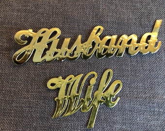 Husband and Wife Vintage German NOS Dresden Embossed Gold Foil Die Cut Scrap Seals Embellishments