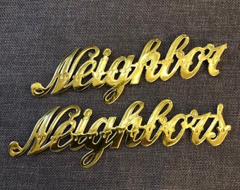 Neighbor or Neighbors NOS Vintage Antique German Dresden Embossed Foil Die Cut  Scrap Seals Embellishments