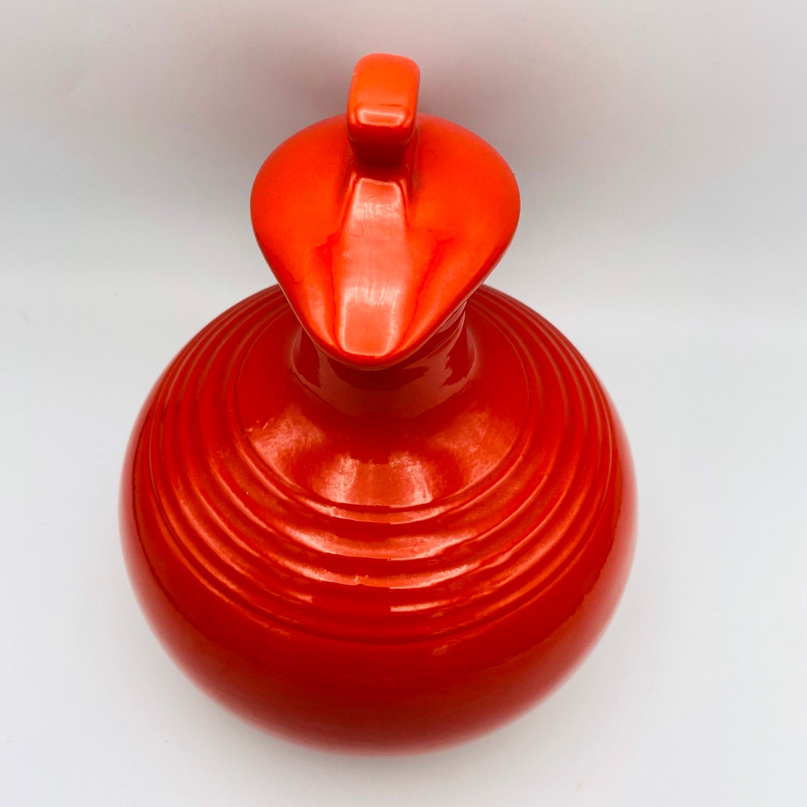 Rare Vintage Hall China Red 5 Band Beverage Carafe Excellent Etsy