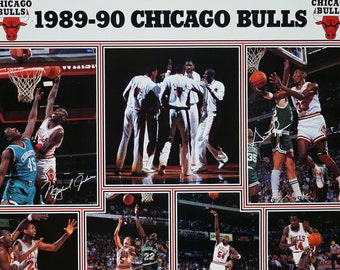 1989-90 NBA Chicago Bulls Poster Raging Bulls Michael Jordan 23 afiche 17 x 22