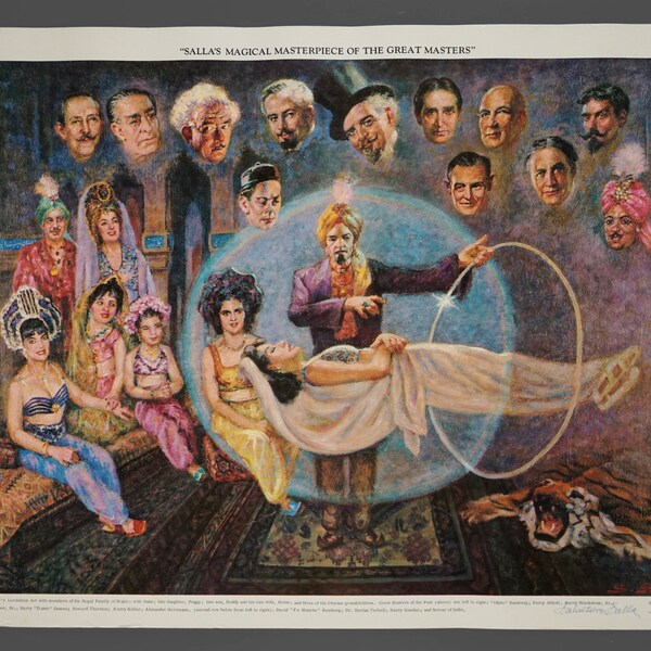 1979 Poster "Salla's Magical Masterpiece of the Great Masters" Genuine Magic Show Poster Illusionist 18.25 x 23.5