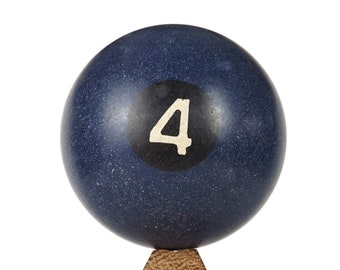 No 4 Billiard Ball 2" Vintage Four IV Blue Pool Ball