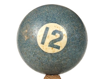 No. 12 Billiard Ball 1 7/8" Vintage Twelve XII Blue Pool Ball