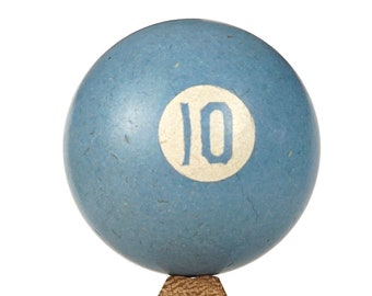 No. 10 Billiard Ball 1 7/8" Vintage Ten X Light Baby Blue Color Pool Ball