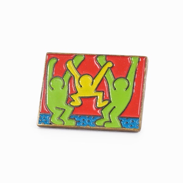 Keith Haring Pin Vintage Keith Haring x Obey Dancing Figures