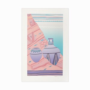 Serigrafia di Robert Wilson, stampa di ispirazione nativa americana "Tesoro I", edizione limitata e firmata.