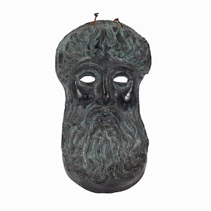Jupiter of Istiea Terracotta Mask Face Sculpture Decorative Greece Wall Ceramic