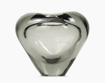 1957 Holmegaard Per Lütken Glass Vase Scandinavian Heart Shaped Mid Century Modern Lutken Tinted